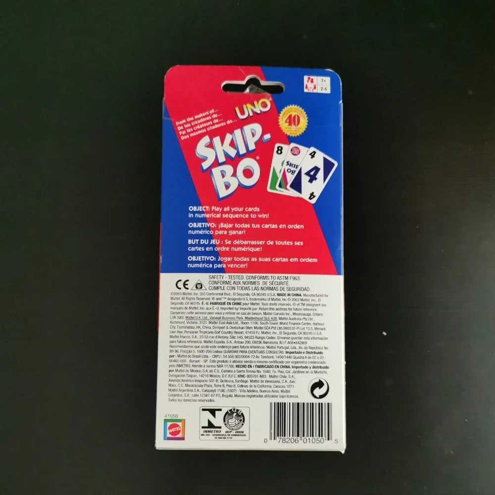 VTG Skip-Bo Card‎ Game 2003 Mattel Made in USA Used READ
